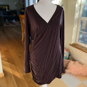 Lola & Sophie V-neck Brown Dress